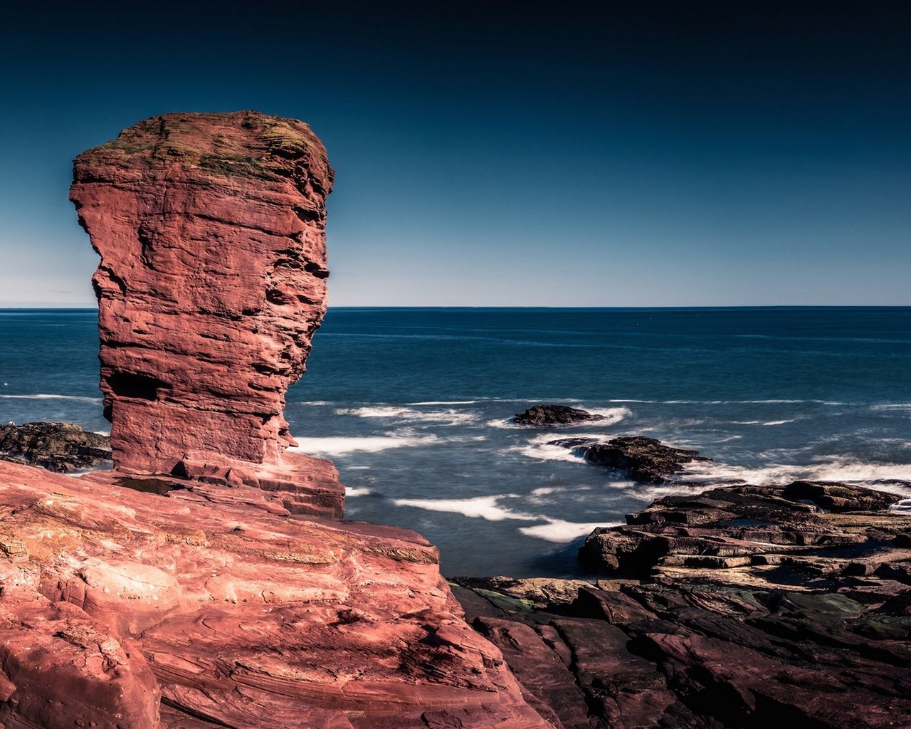 Обои скалы, море, побережье, шотландия, ангус, seaton cliffs, rocks, sea, coast, scotland, angus разрешение 2294x1100 Загрузить