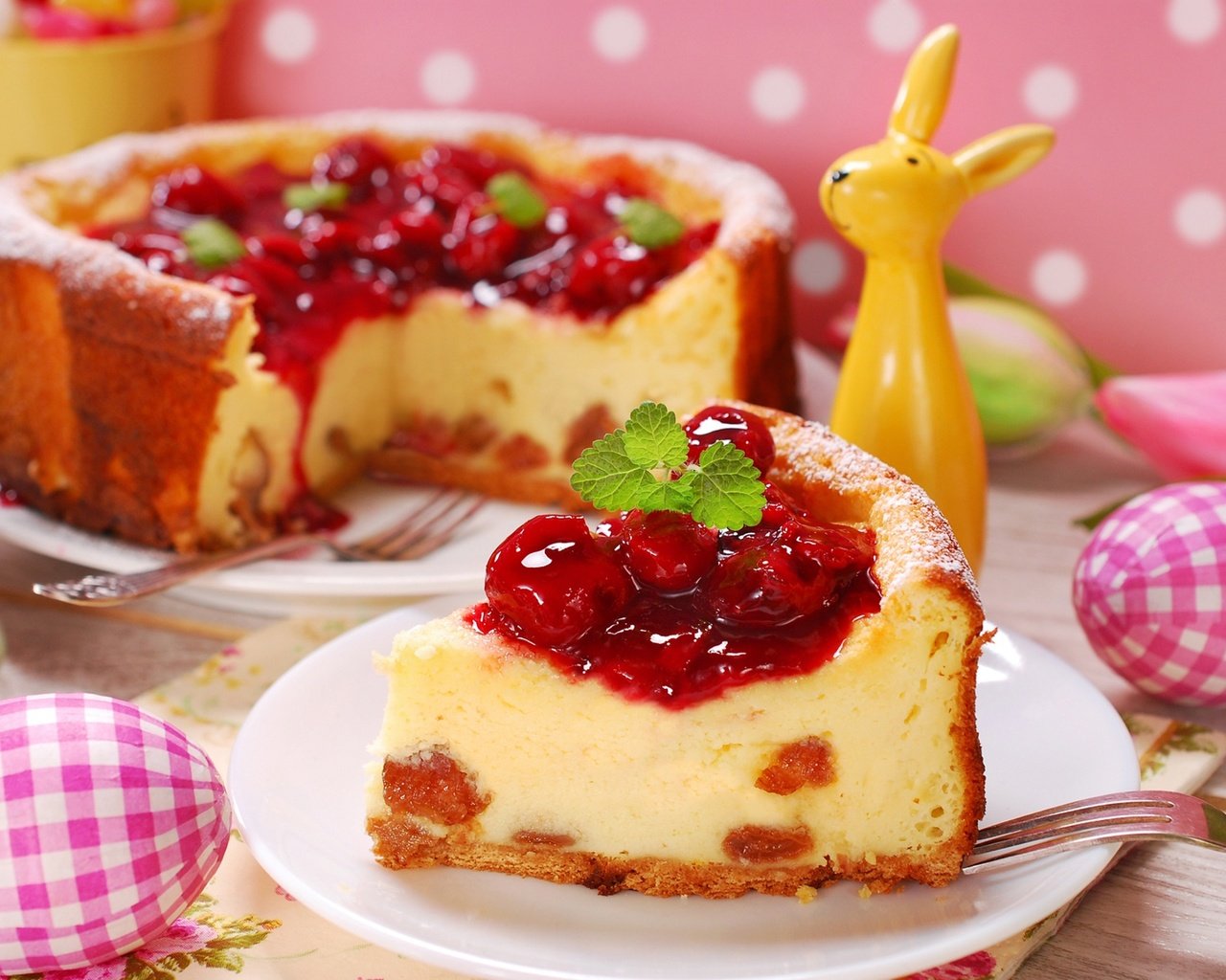 Обои мята, вишня, выпечка, пирог, mint, cherry, cakes, pie разрешение 1920x1286 Загрузить