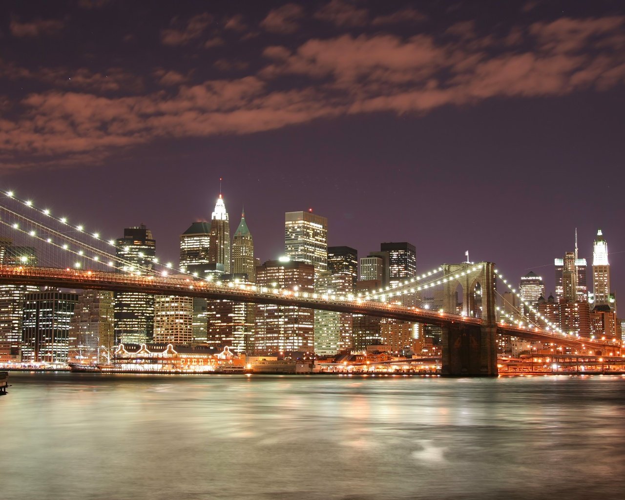 Обои ночь, огни, мост, нью-йорк, бруклинский мост, night, lights, bridge, new york, brooklyn bridge разрешение 3456x2304 Загрузить