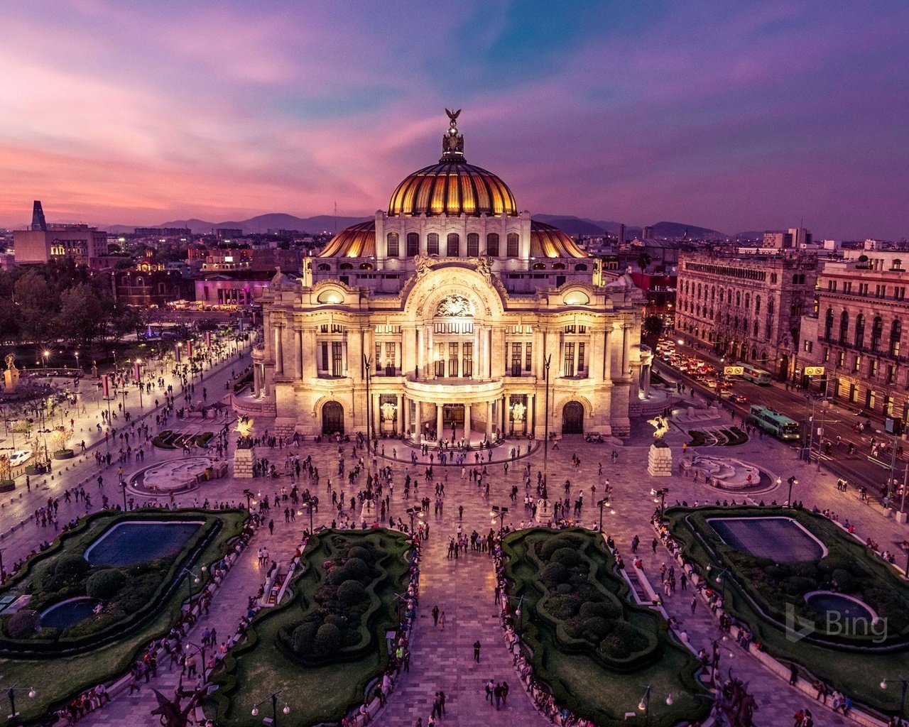 Обои огни, площадь, мексика, дворец изящных искусств, мехико, lights, area, mexico, palace of fine arts, mexico city разрешение 1920x1200 Загрузить