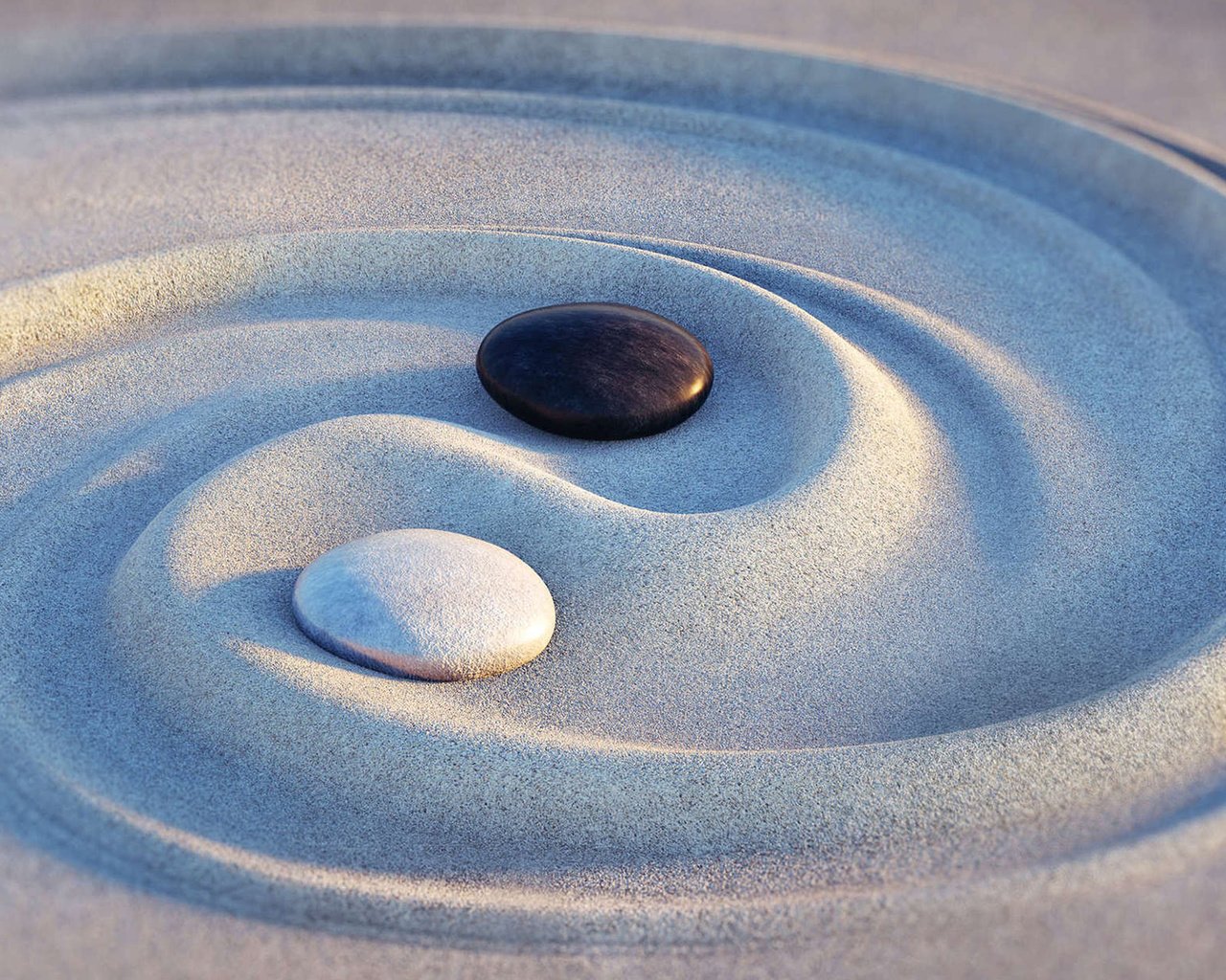 Обои камни, песок, дзен, инь-янь, stones, sand, zen, yin-yang разрешение 1920x1200 Загрузить