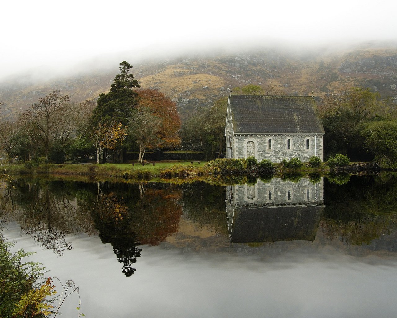 Обои река, спокойствие, дом, ирландия, river, calm, house, ireland разрешение 1920x1200 Загрузить