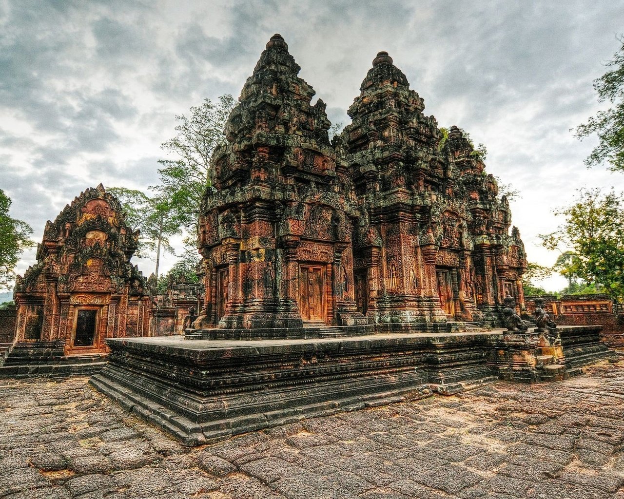 Обои камбоджа, ангкор ват, храмовый комплекс, ангкор, cambodia, angkor wat, the temple complex разрешение 1920x1080 Загрузить