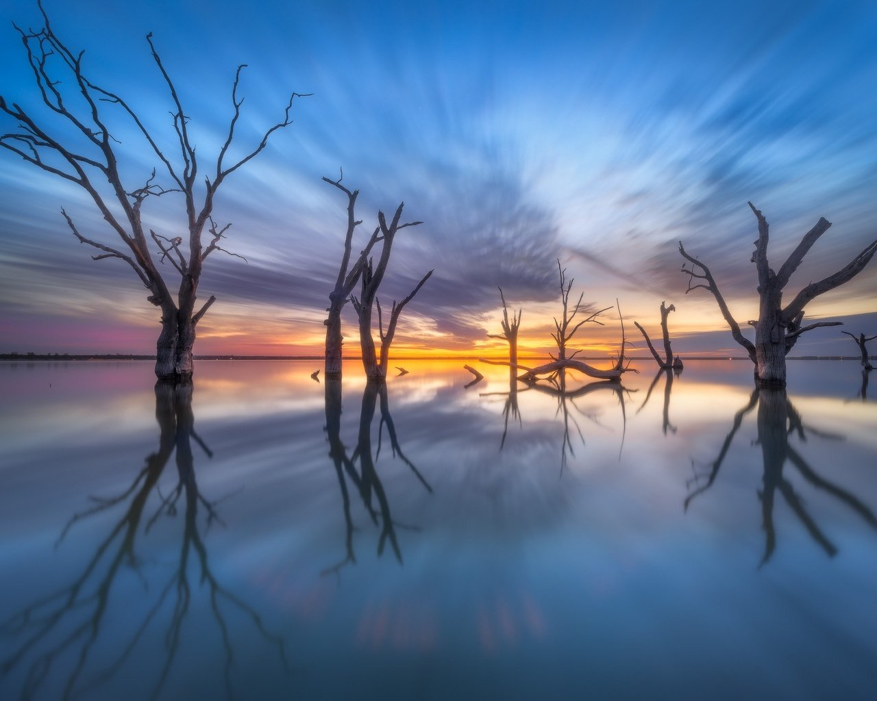 Обои деревья, озеро, отражение, австралия, южная австралия, lake bonney, trees, lake, reflection, australia, south australia разрешение 2048x1365 Загрузить