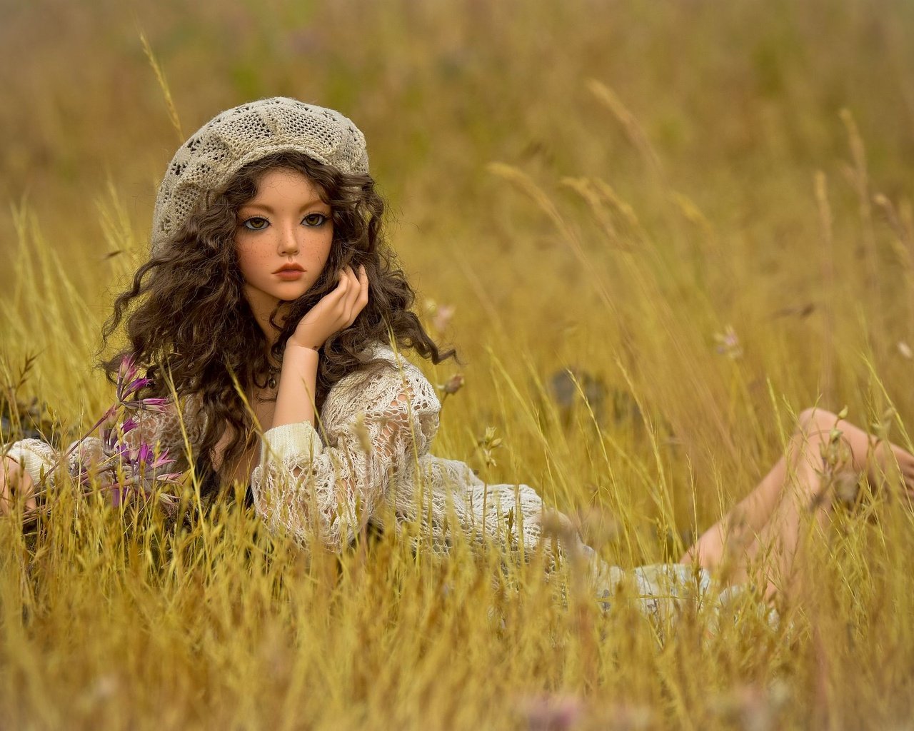 Обои трава, взгляд, игрушка, луг, кукла, волосы, лицо, grass, look, toy, meadow, doll, hair, face разрешение 2000x1333 Загрузить