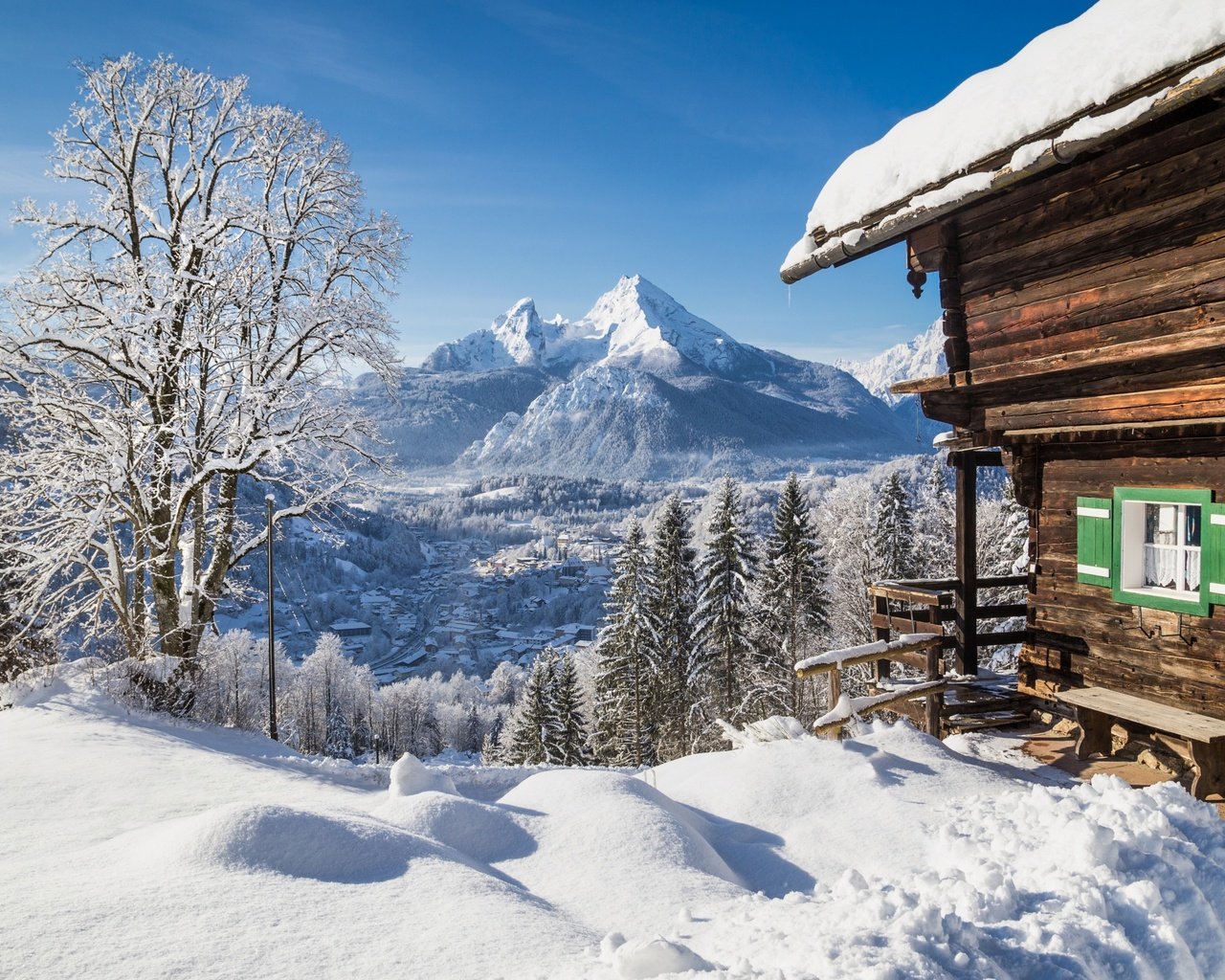 Обои горы, зима, mountains, winter разрешение 2880x1800 Загрузить