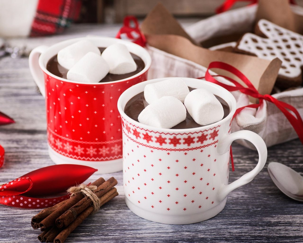 Обои кружки, зефир, горячий шоколад, маршмеллоу, mugs, marshmallows, hot chocolate разрешение 1920x1200 Загрузить