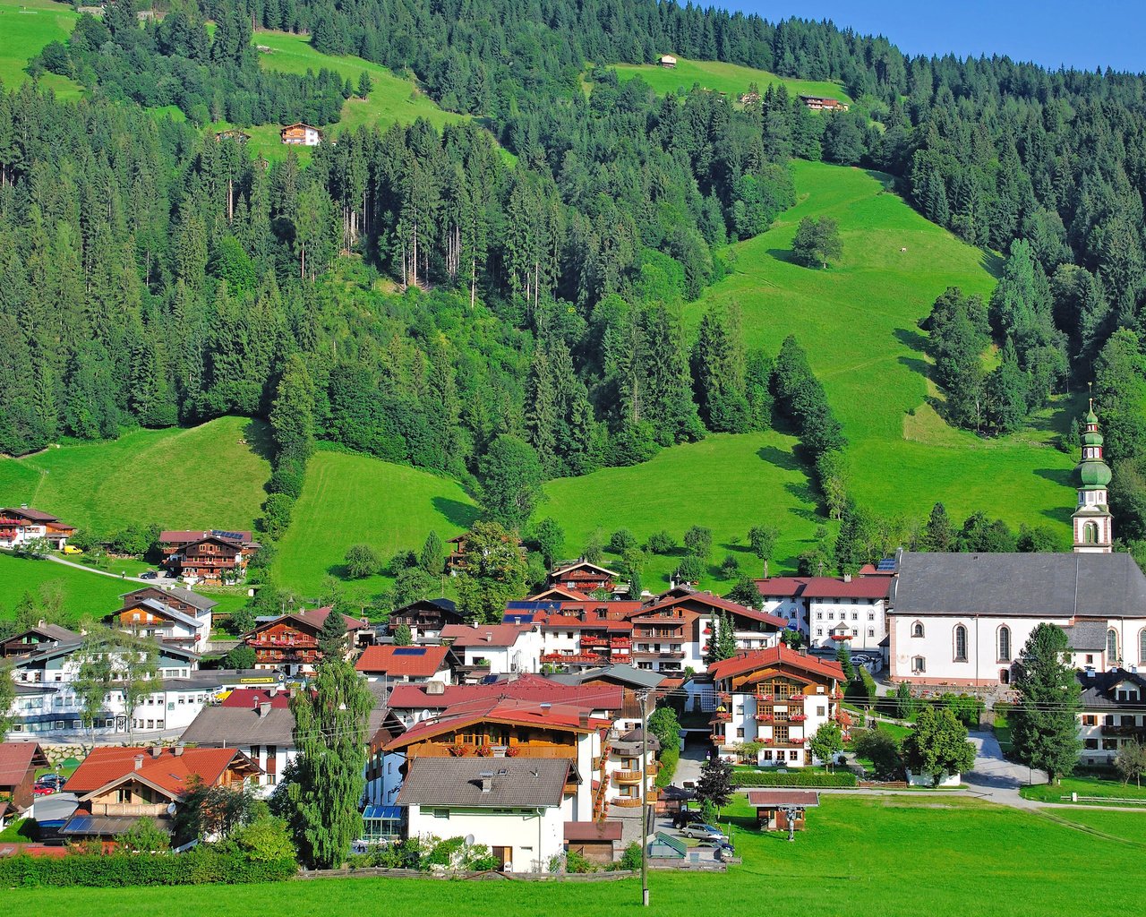 Обои город, германия, оберау, the city, germany, oberau разрешение 3840x2400 Загрузить