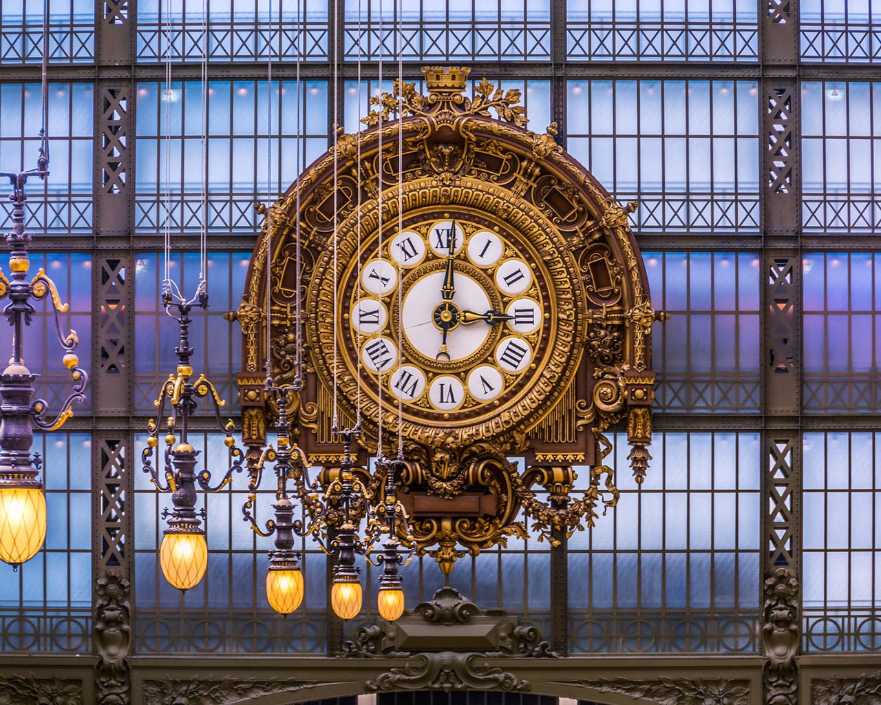 Обои фонари, часы, париж, франция, robert c. schmalle, музей орсе, lights, watch, paris, france, musee d'orsay разрешение 1920x1200 Загрузить