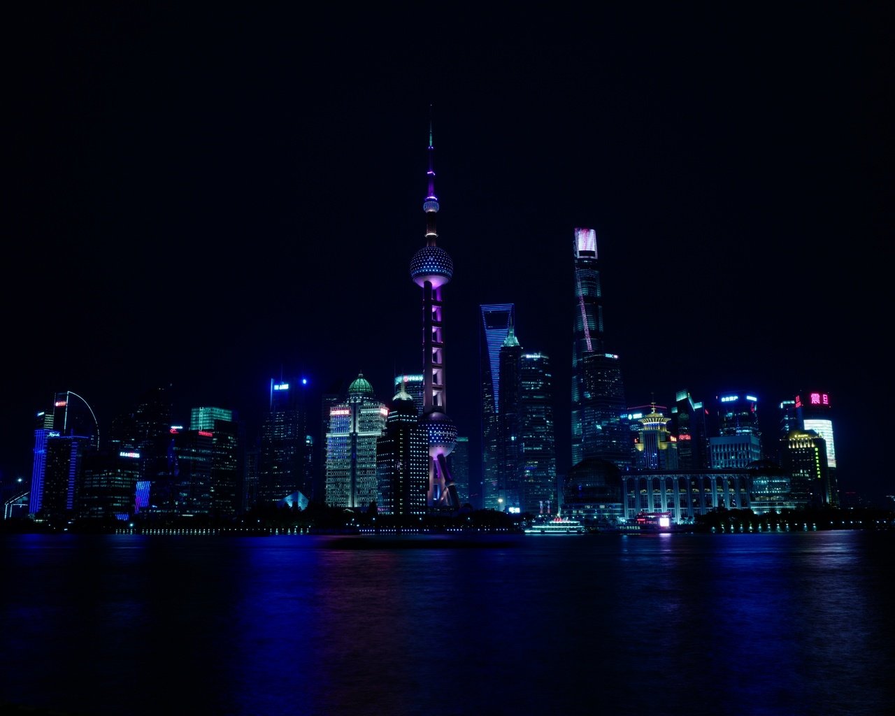 Обои ночь, огни, город, небоскребы, шанхай, китай, night, lights, the city, skyscrapers, shanghai, china разрешение 6000x4000 Загрузить