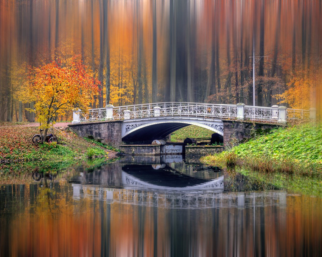 Обои река, природа, лес, пейзаж, парк, мост, осень, боке, river, nature, forest, landscape, park, bridge, autumn, bokeh разрешение 1920x1200 Загрузить