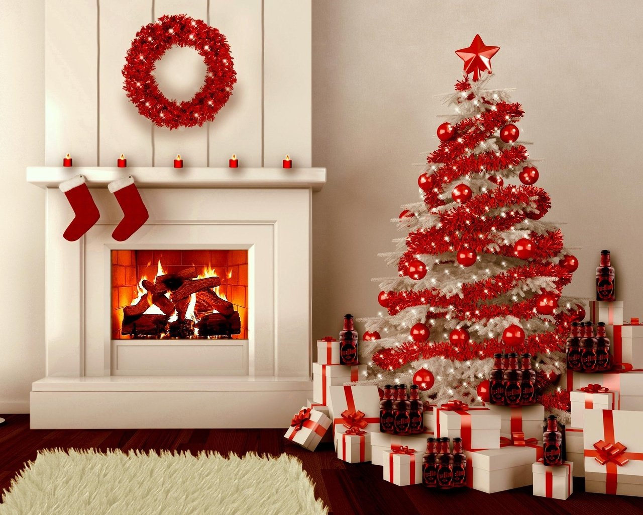 Обои новый год, елка, подарки, камин, рождество, елочные украшения, new year, tree, gifts, fireplace, christmas, christmas decorations разрешение 2124x1721 Загрузить