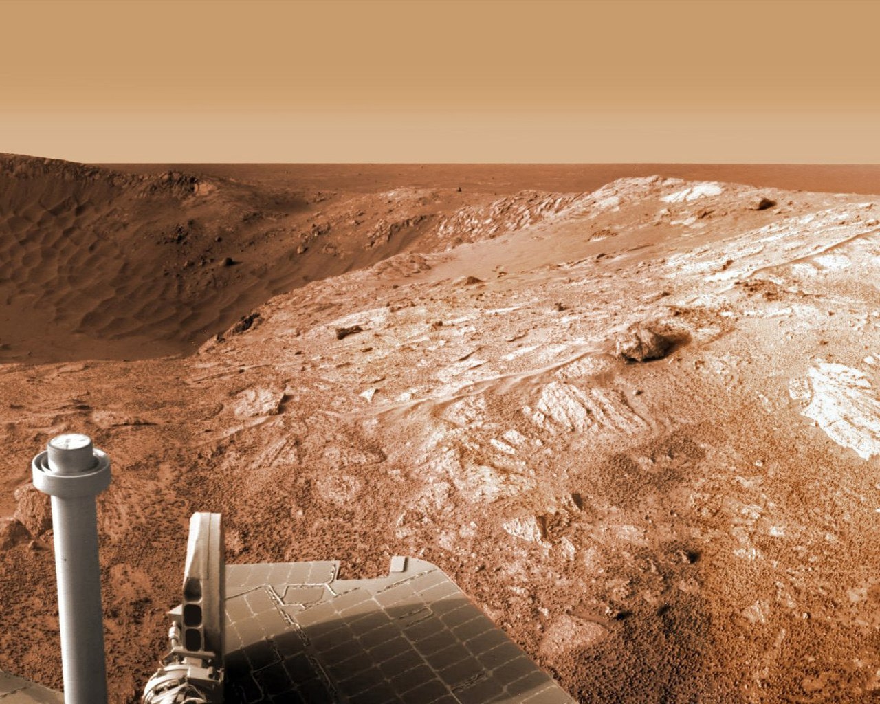 Обои марс, марсоход, кратер., mars, mars rover, crater. разрешение 1920x1080 Загрузить