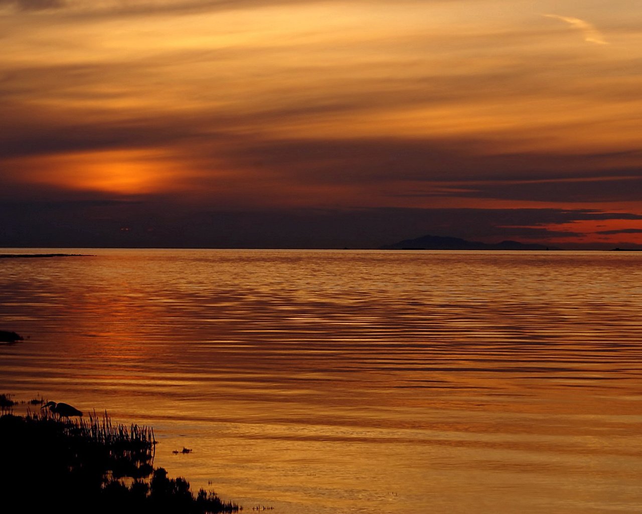 Обои небо, вода, закат, the sky, water, sunset разрешение 1920x1080 Загрузить