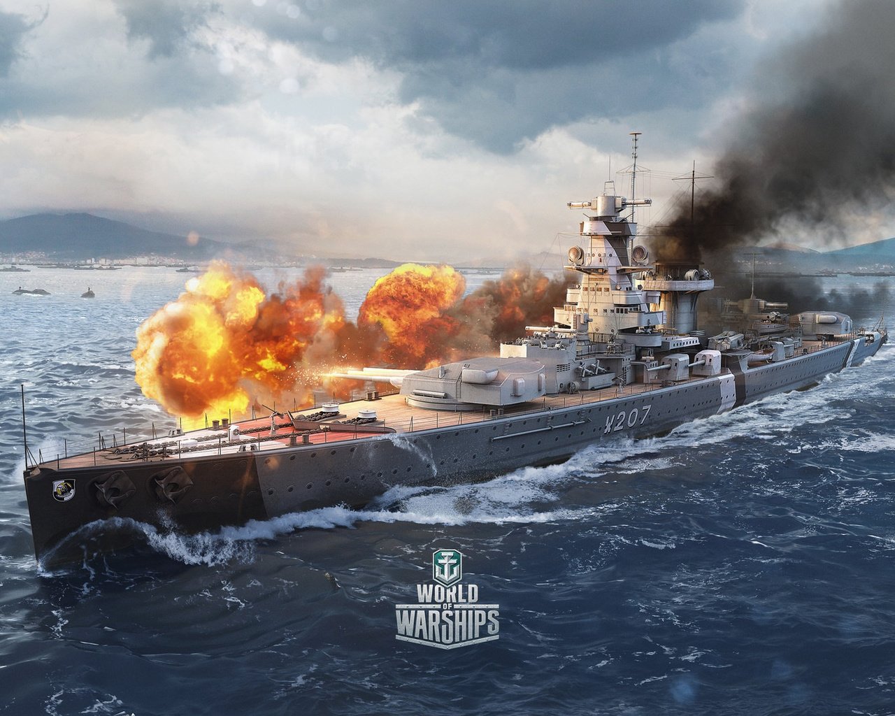 Обои битва, world of warships, игры бой, battle, fighting games разрешение 1920x1080 Загрузить