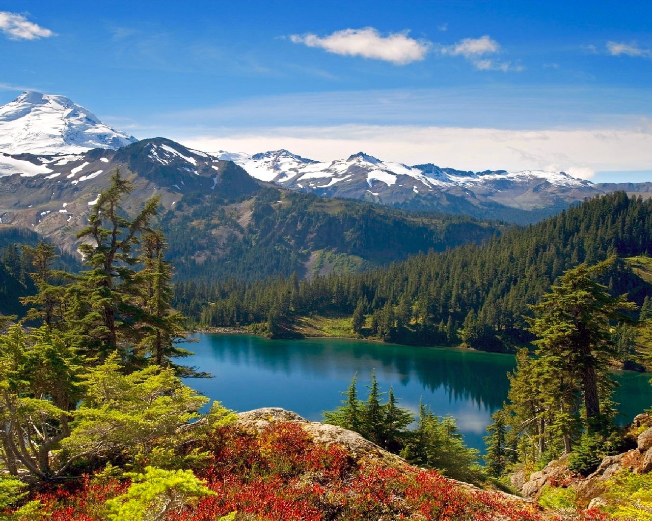 Обои озеро, горы, лес, lake, mountains, forest разрешение 3840x2400 Загрузить