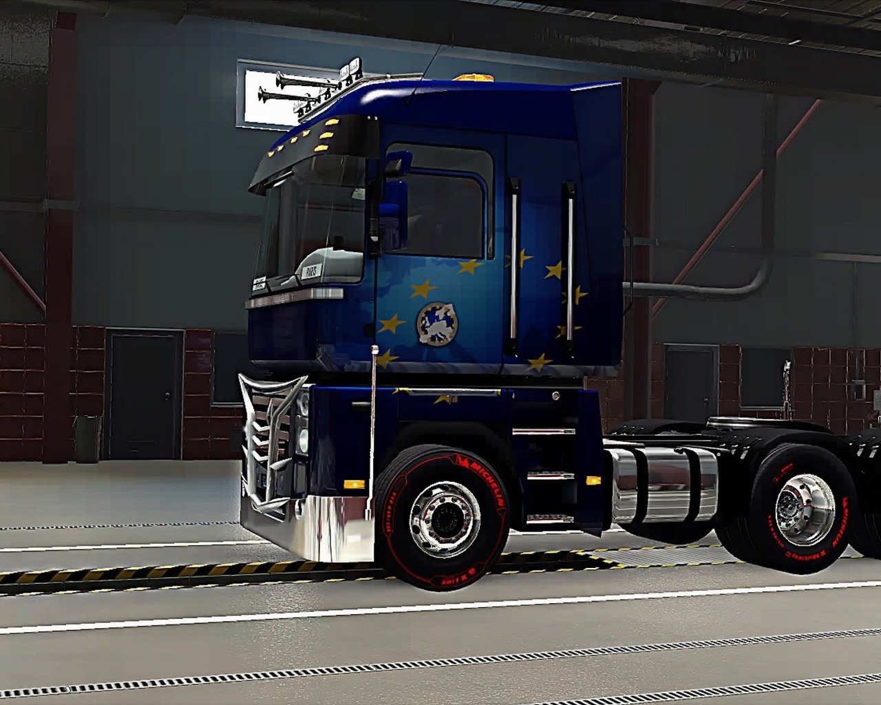 Обои гараж, renault, фура, euro truck simulator 2, garage, the truck разрешение 1920x1080 Загрузить