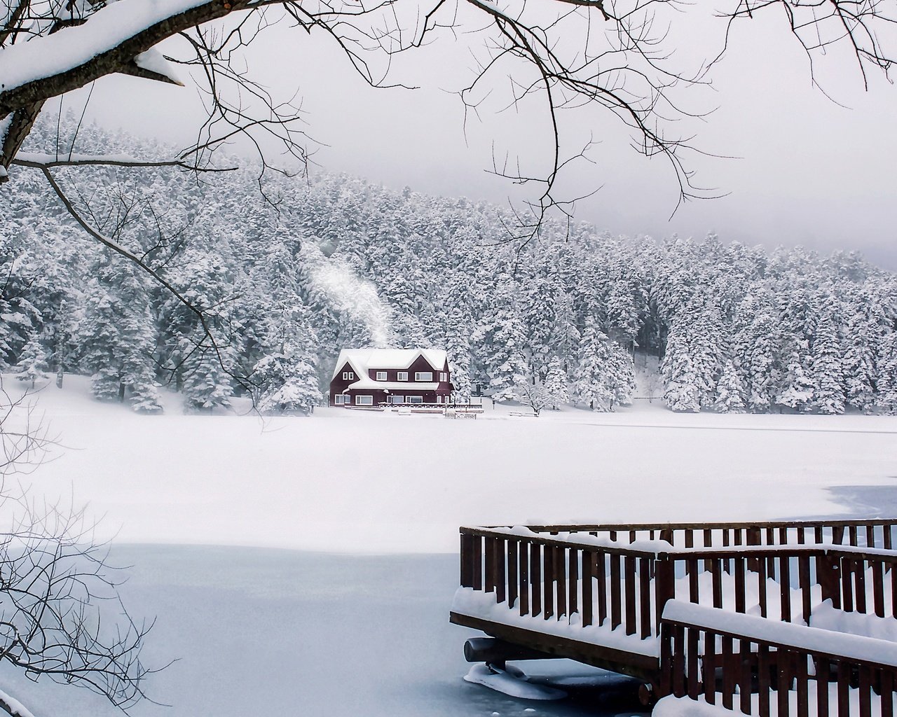 Обои снег, лес, зима, дом, турция, snow, forest, winter, house, turkey разрешение 3000x2000 Загрузить