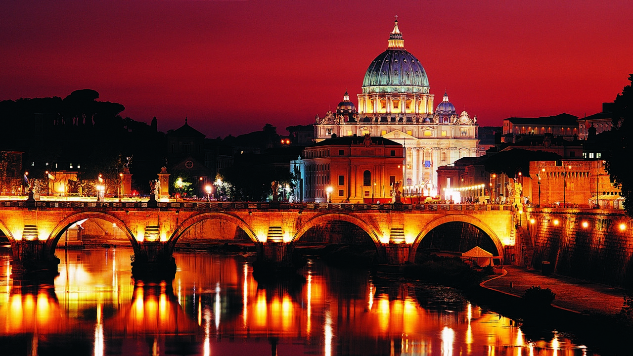 Обои огни, вечер, река, мост, lights, the evening, river, bridge разрешение 7686x2556 Загрузить