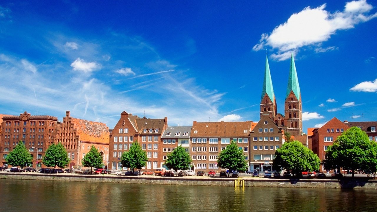 Обои река, дома, германия, любек, lübecker dom, river, home, germany, lubeck разрешение 1920x1200 Загрузить