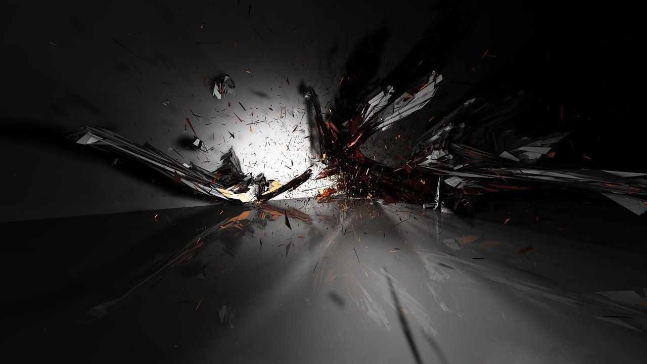 Обои черный, осколки, взрыв, black, fragments, the explosion разрешение 1920x1200 Загрузить