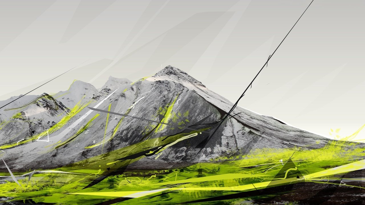 Обои рисунок, горы, эскиз, figure, mountains, sketch разрешение 1920x1200 Загрузить