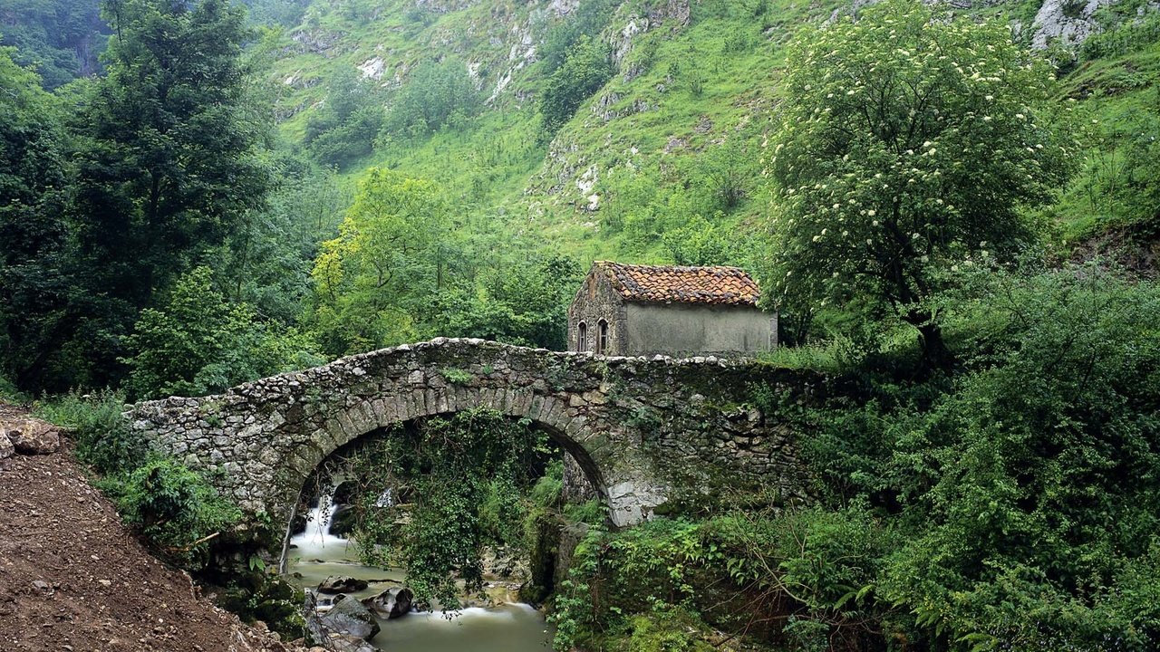 Обои мост, домик, каменый, bridge, house, stone разрешение 1920x1200 Загрузить