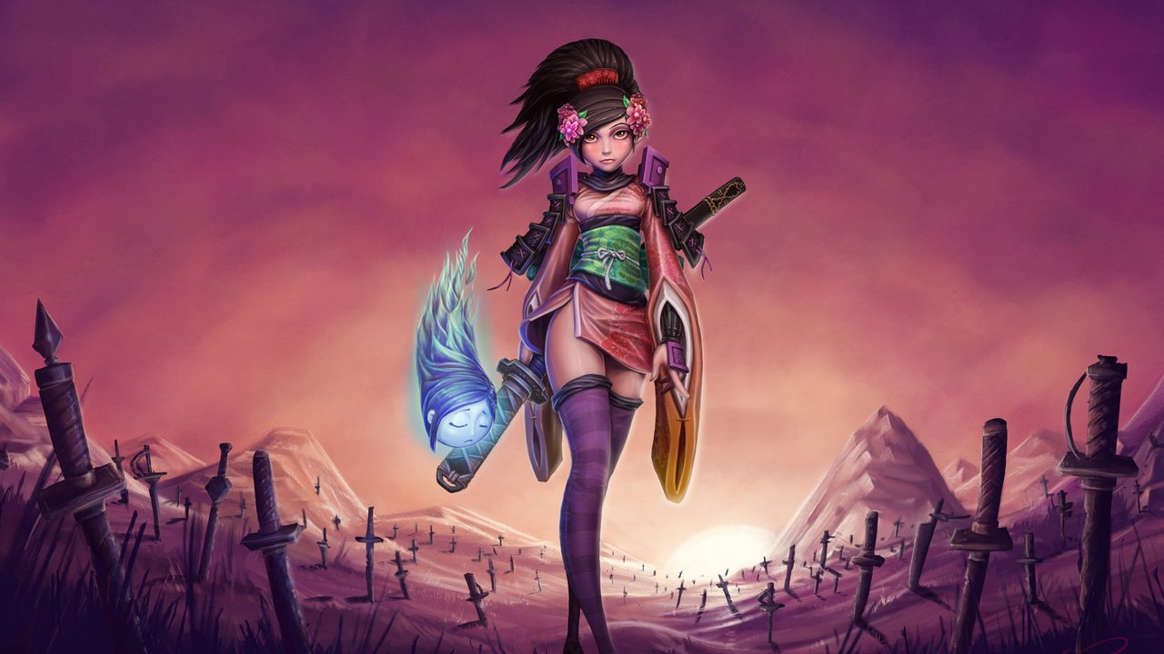 Обои девушка, меч, muramasa, momohime, girl, sword разрешение 1920x1280 Загрузить