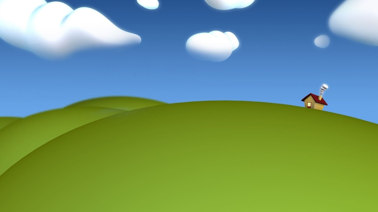 Обои холмы, домик, тучки, hills, house, clouds разрешение 2560x1600 Загрузить