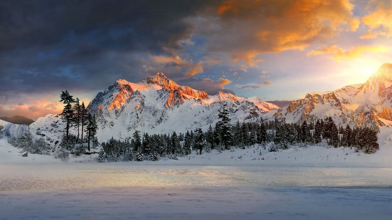 Обои небо, озеро, горы, the sky, lake, mountains разрешение 1920x1200 Загрузить