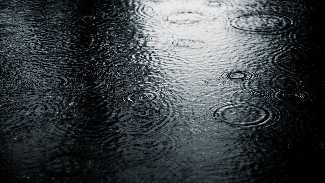 Обои природа, капли, чёрно-белое, холод, дождь, лужа, nature, drops, black and white, cold, rain, puddle разрешение 1920x1200 Загрузить