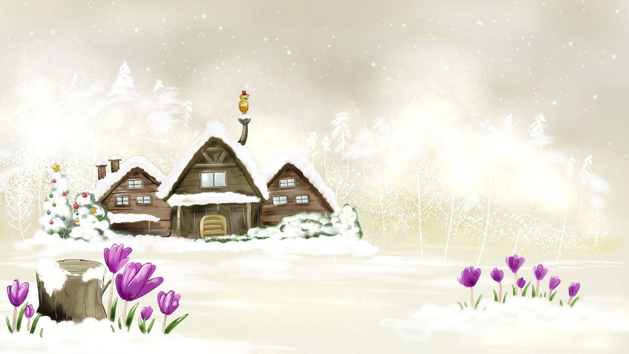 Обои новый год, зима, домики, белый, new year, winter, houses, white разрешение 1920x1200 Загрузить