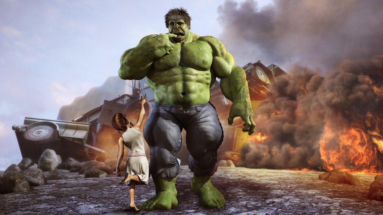 Скачать обои девочька, халк, hulky, were, hulk разрешение 1280x720 #26204