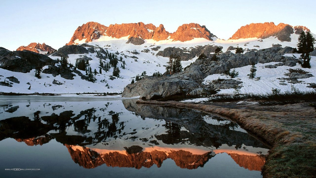 Обои озеро, горы, отражение, канада, британская колумбия, минареты, ediza lake, ansel adams wilderness, lake, mountains, reflection, canada, british columbia, minarets разрешение 1920x1080 Загрузить