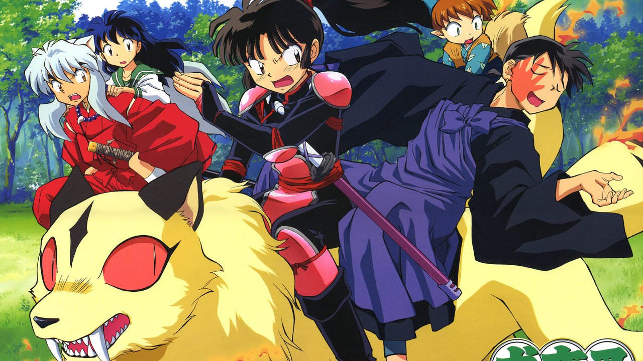 Обои inuyasha, higurashi kagome, kirara, miroku, sango, shippou разрешение 2500x1774 Загрузить