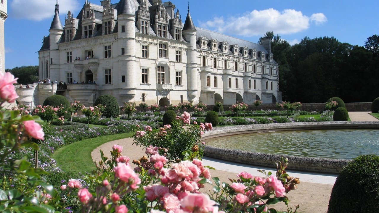 Обои замок, красивый, франция, шенонсо, замок шенонсо, castle, beautiful, france, chenonceau, the castle of chenonceau разрешение 2880x1800 Загрузить