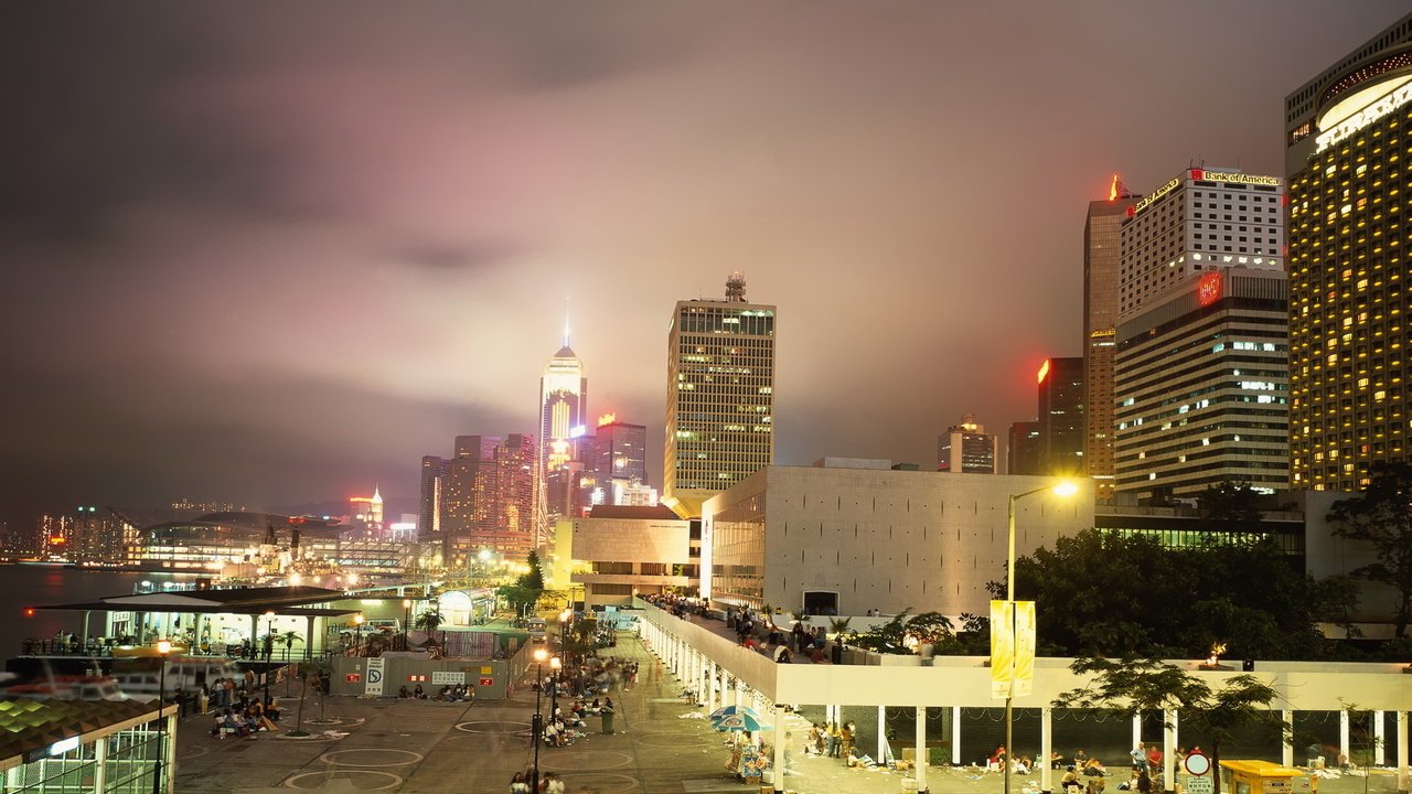 Обои огни, шанхай, ночной город, lights, shanghai, night city разрешение 1920x1200 Загрузить