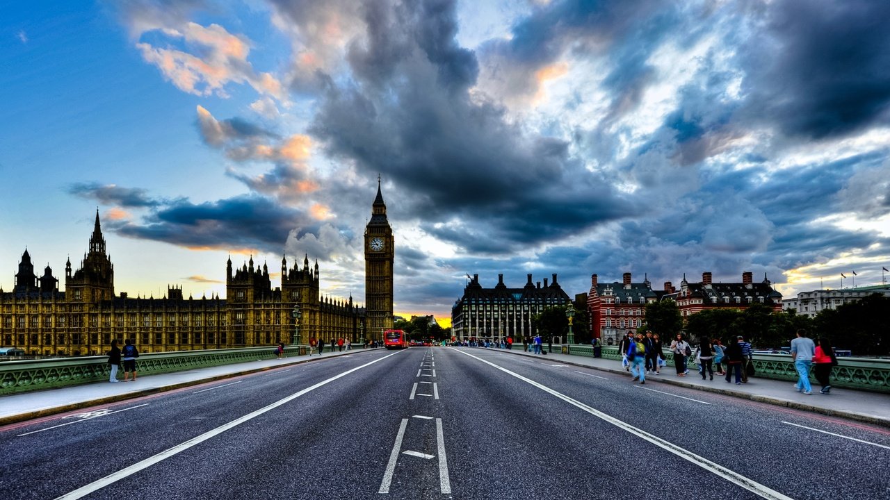 Обои дорога, лондон, англия, биг бен, road, london, england, big ben разрешение 3761x2548 Загрузить