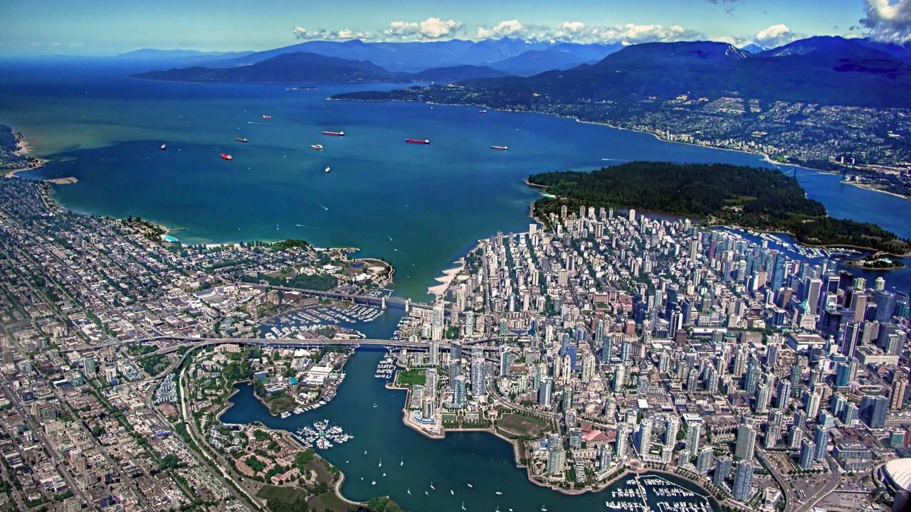 Обои вид сверху, залив, ванкувер, канада, the view from the top, bay, vancouver, canada разрешение 1920x1440 Загрузить