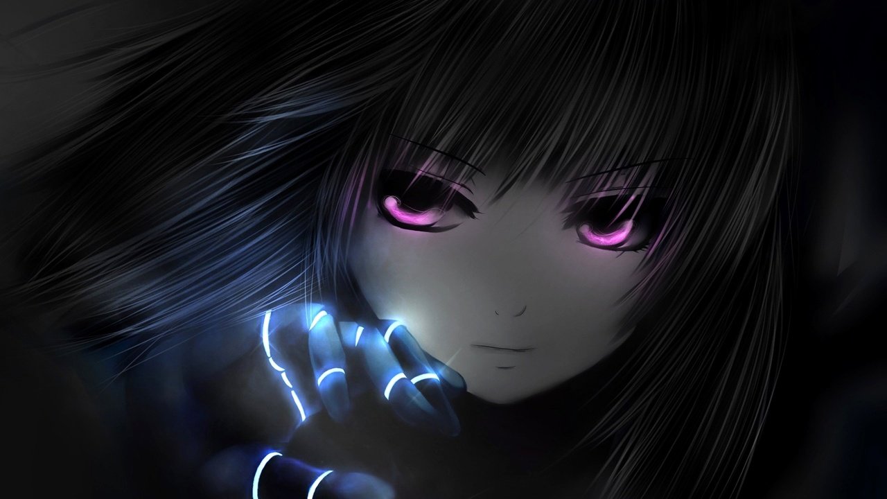 Обои девушка, черный фон, фиолетовые глаза, girl, black background, violet eyes разрешение 2560x1600 Загрузить