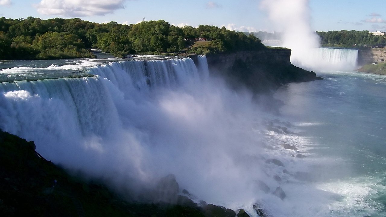 Обои лес, обрыв, ниагарский водопад, forest, open, niagara falls разрешение 1920x1080 Загрузить