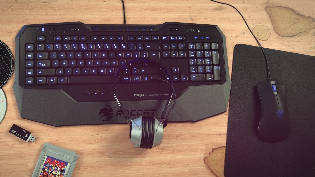 Обои геймерская клавиатура, мышка и гарнитура, gaming keyboard, mouse and headset разрешение 1920x1200 Загрузить