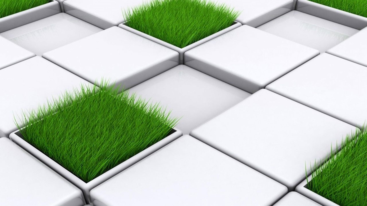 Обои трава, куб, квадрат, 3d cube wallpapers hd, grass, cube, square разрешение 2560x1600 Загрузить