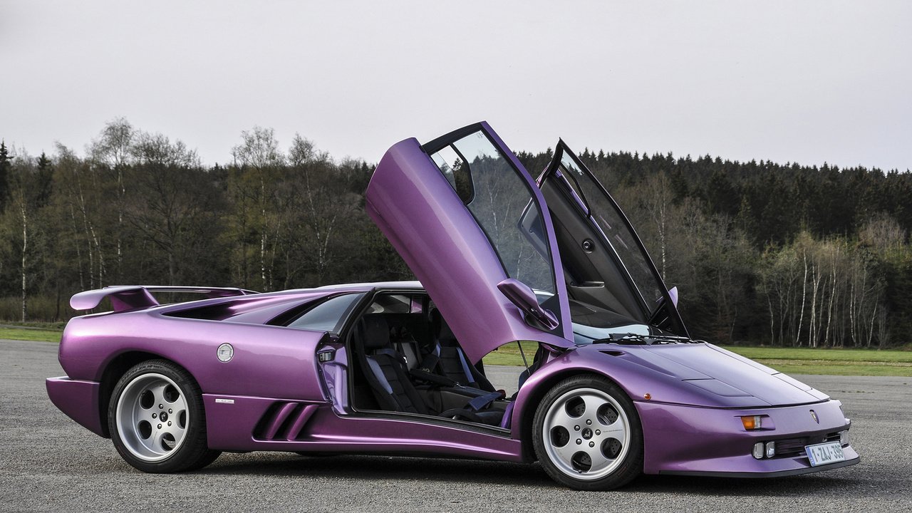 Обои ламборгини, диабло, se30,     дерево, лиловая, lamborghini, diablo, tree, purple разрешение 1920x1200 Загрузить