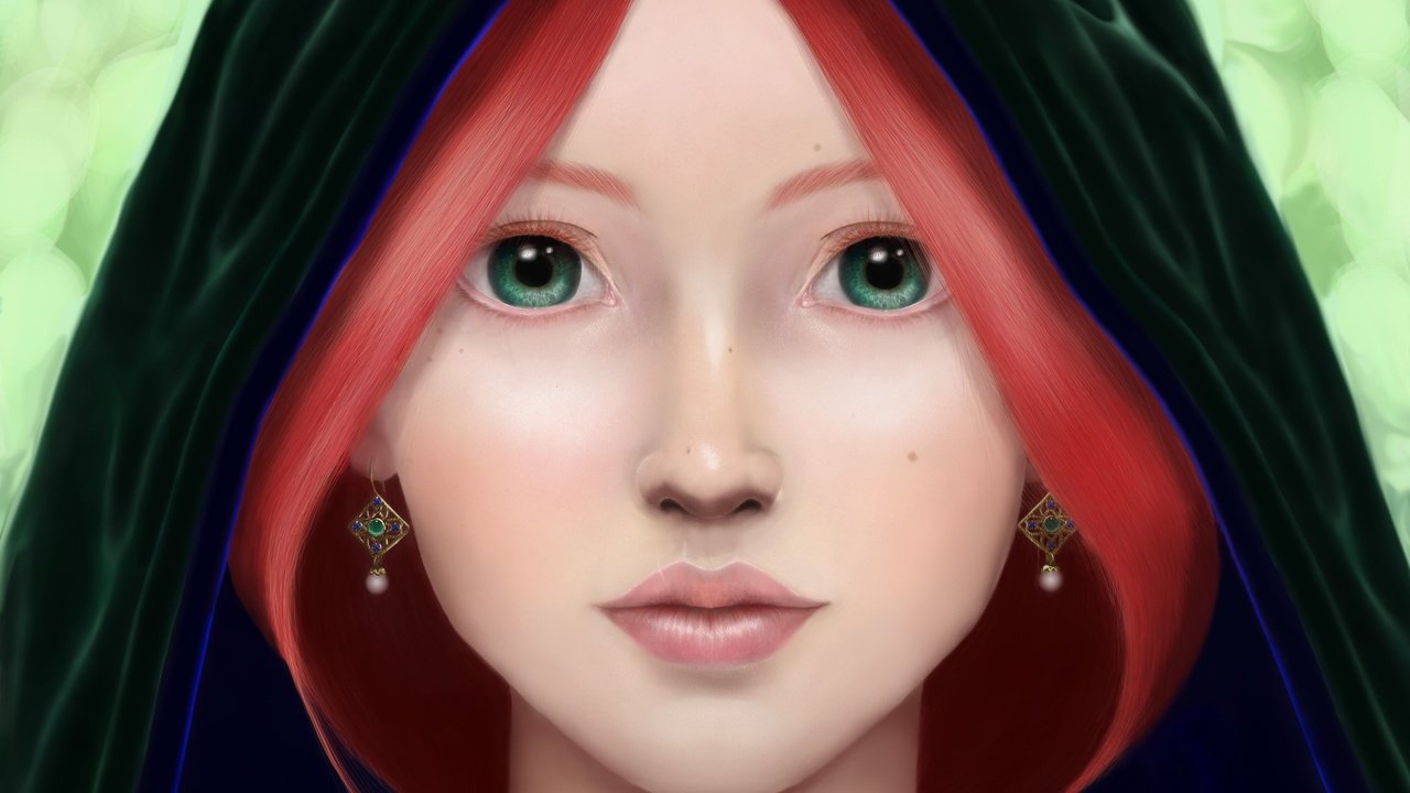 Обои арт, девушка, взгляд, рыжеволосая, art, girl, look, redhead разрешение 3692x2873 Загрузить