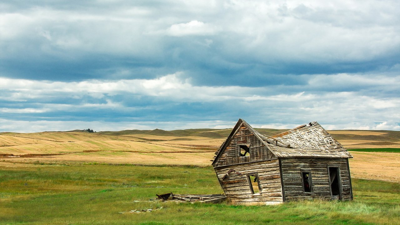 Обои небо, природа, поле, домик, the sky, nature, field, house разрешение 2048x1366 Загрузить