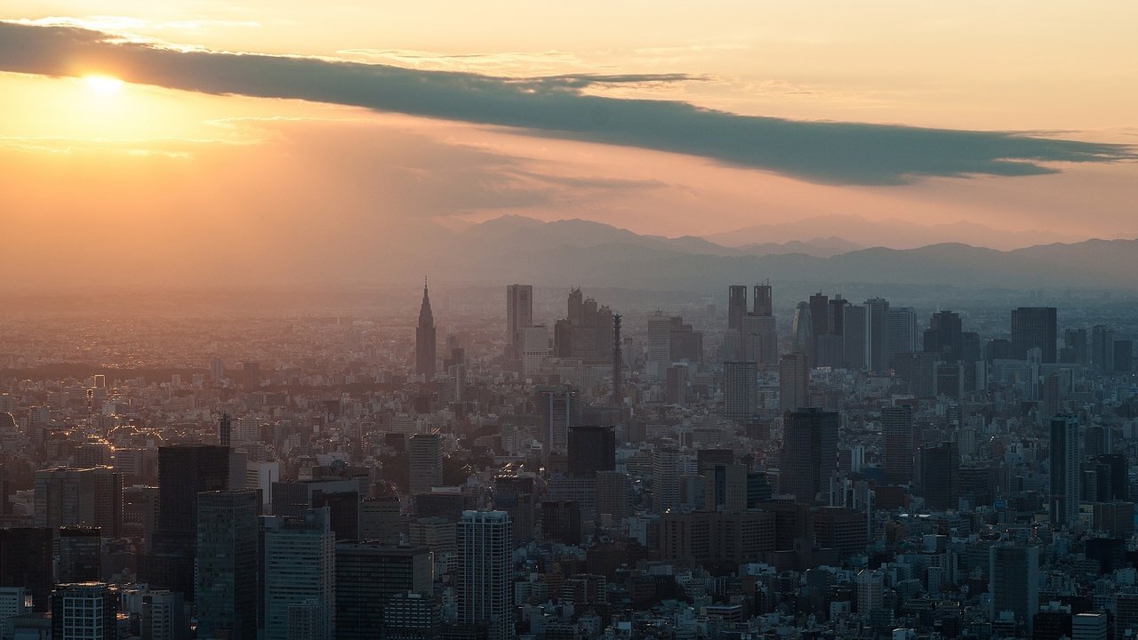 Обои солнце, закат, япония, небоскребы, здания, токио, shinjuku, tokyo skytree, the sun, sunset, japan, skyscrapers, building, tokyo разрешение 2048x1302 Загрузить
