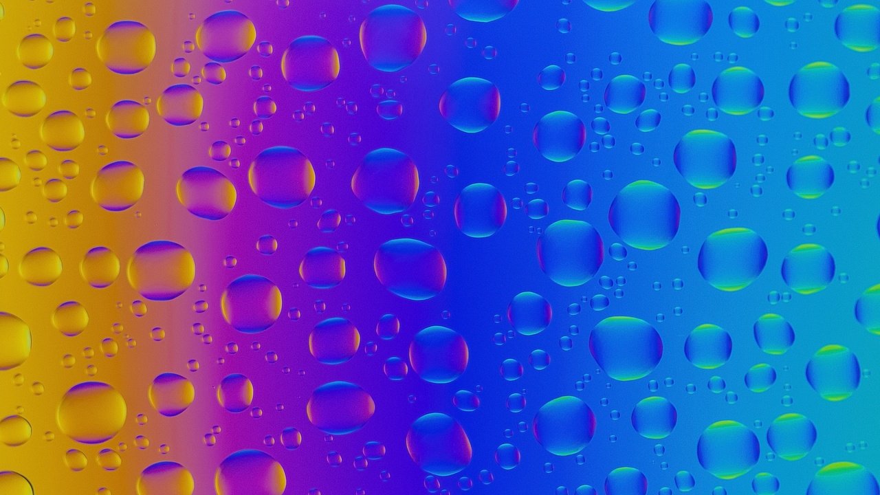 Обои свет, капли, цвет, радуга, стекло, пузырьки, light, drops, color, rainbow, glass, bubbles разрешение 1920x1200 Загрузить