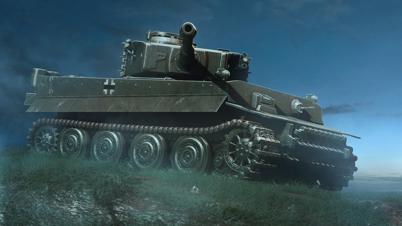 Обои тигр, ночь, танк, немецкий, тяжелый, tiger, night, tank, german, heavy разрешение 1920x1200 Загрузить