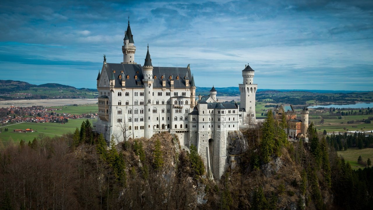 Обои германия, бавария, замок нойшванштайн, баварии, germany, bayern, neuschwanstein castle, bavaria разрешение 2880x1212 Загрузить